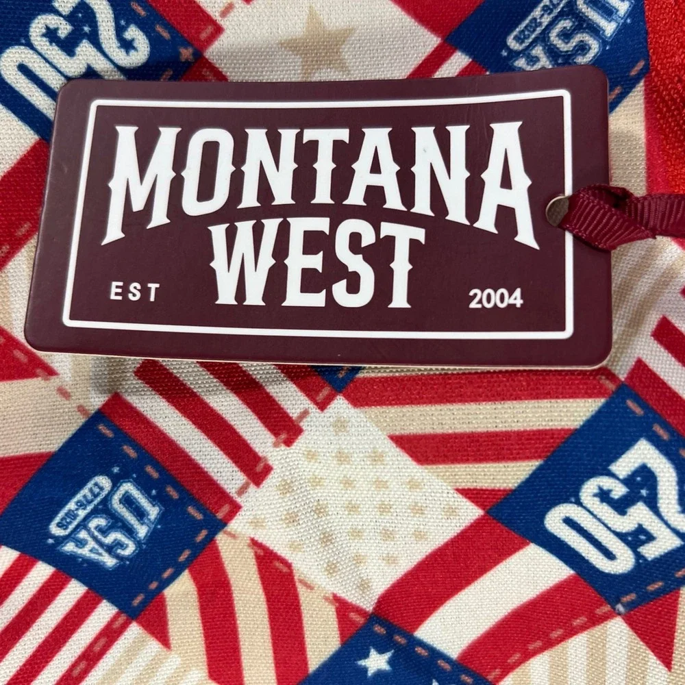 Montana West USA 250th Anniversary Flag Patchwork Tote Bag Red White Blue NWT